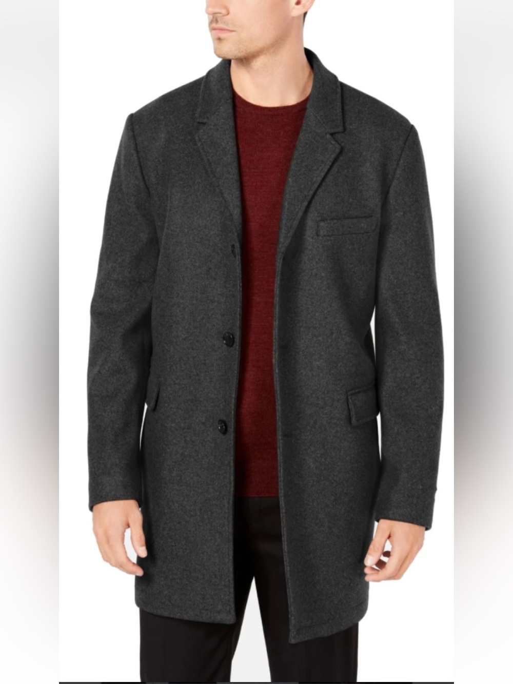Michael Kors Charcoal Gray Wool Pea Coat